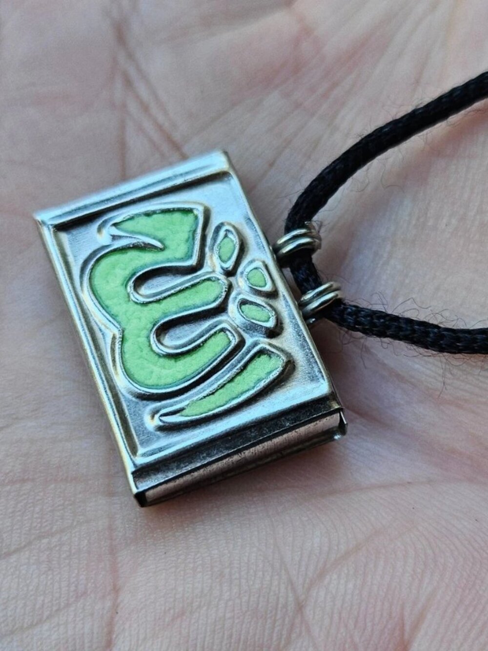 Islamic Calligraphy Allah Pendant Necklace Locket Religious Keeper Necklace